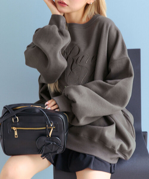 OLIVE des OLIVE(オリーブデオリーブ)の「ロゴ刺繍スウェット(Tシャツ/カットソー・レディース・スミクロ/サックスブルー/トップグレー/オフホワイト・FREE)」の12枚目の写真