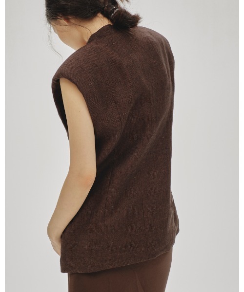 TODAYFUL（トゥデイフル）の「Linen Over Vest（ベスト・レディース・セージグリーン/チョコ・36inch/38inch）」の6枚目の写真