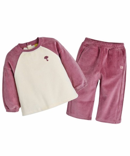 moimoln（モイモルン）の「SOFT&ポイベロアトップス＆パンツ（Tシャツ/カットソー・キッズ・ブルー/ピンク・90cm/100cm/110cm/120cm）」の2枚目の写真