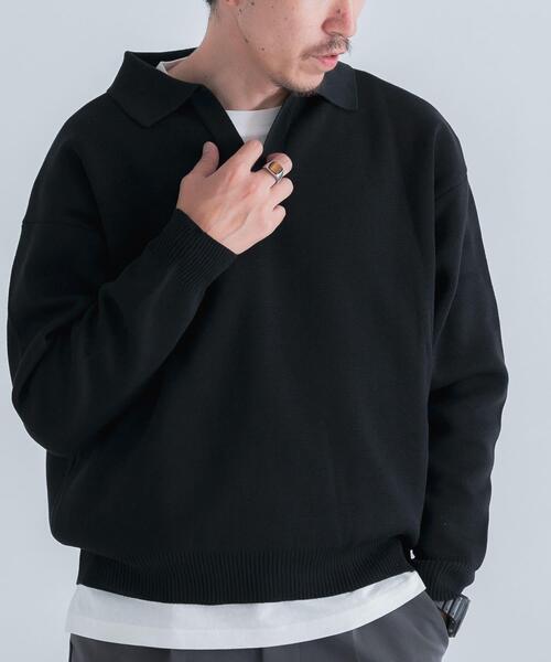 ITEMS URBANRESEARCH（アイテムズ アーバンリサーチ）の「『抗菌/マシンウォッシャブル/UVカット』ミラノリブ スキッパーニットインナーセット（ニット/セーター・メンズ・ブラウン/ベージュ/ブラック・MEDIUM/LARGE）」の2枚目の写真