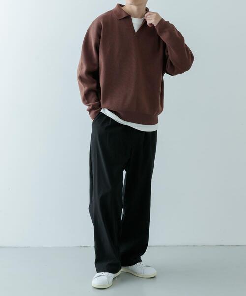 ITEMS URBANRESEARCH（アイテムズ アーバンリサーチ）の「『抗菌/マシンウォッシャブル/UVカット』ミラノリブ スキッパーニットインナーセット（ニット/セーター・メンズ・ブラウン/ベージュ/ブラック・MEDIUM/LARGE）」の8枚目の写真