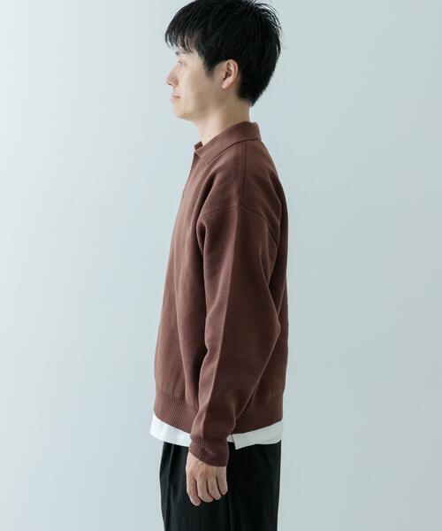 ITEMS URBANRESEARCH（アイテムズ アーバンリサーチ）の「『抗菌/マシンウォッシャブル/UVカット』ミラノリブ スキッパーニットインナーセット（ニット/セーター・メンズ・ブラウン/ベージュ/ブラック・MEDIUM/LARGE）」の10枚目の写真