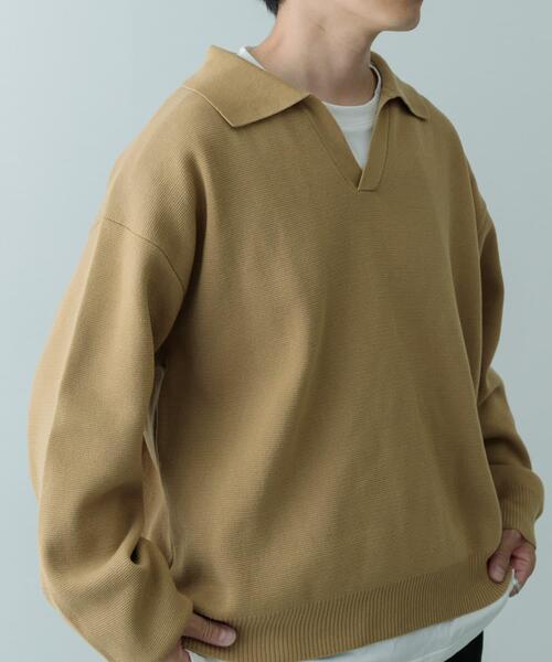 ITEMS URBANRESEARCH（アイテムズ アーバンリサーチ）の「『抗菌/マシンウォッシャブル/UVカット』ミラノリブ スキッパーニットインナーセット（ニット/セーター・メンズ・ブラウン/ベージュ/ブラック・MEDIUM/LARGE）」の15枚目の写真