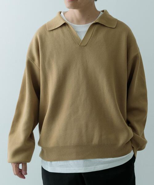 ITEMS URBANRESEARCH（アイテムズ アーバンリサーチ）の「『抗菌/マシンウォッシャブル/UVカット』ミラノリブ スキッパーニットインナーセット（ニット/セーター・メンズ・ブラウン/ベージュ/ブラック・MEDIUM/LARGE）」の16枚目の写真