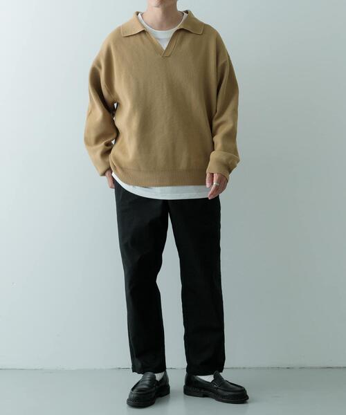 ITEMS URBANRESEARCH（アイテムズ アーバンリサーチ）の「『抗菌/マシンウォッシャブル/UVカット』ミラノリブ スキッパーニットインナーセット（ニット/セーター・メンズ・ブラウン/ベージュ/ブラック・MEDIUM/LARGE）」の17枚目の写真