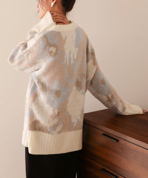 Bab（バブ）の「ニュアンス柄ケガキニットトップス（ニット/セーター・レディース・アイボリー/グレー/ピンク/グリーン・FREE）」の10枚目の写真