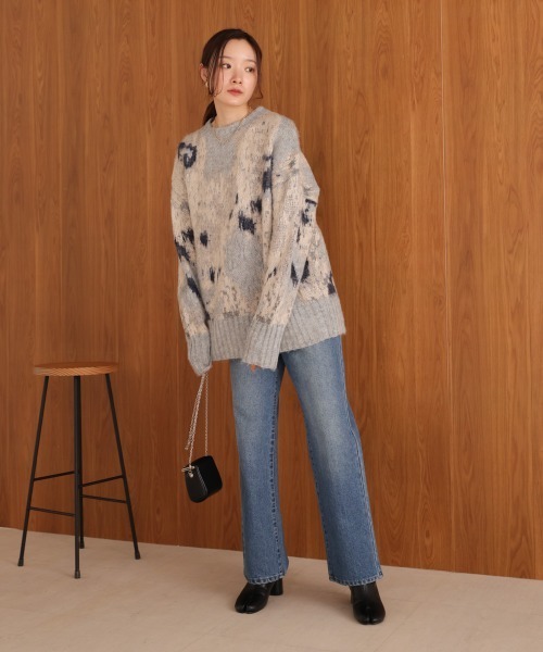 Bab（バブ）の「ニュアンス柄ケガキニットトップス（ニット/セーター・レディース・アイボリー/グレー/ピンク/グリーン・FREE）」の14枚目の写真