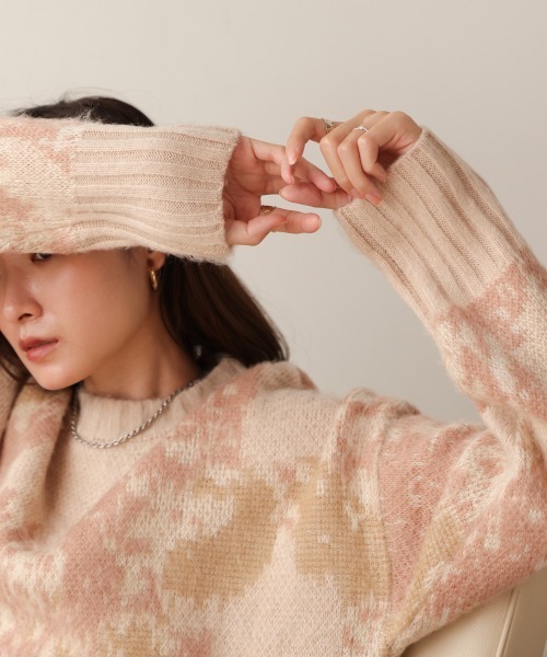 Bab（バブ）の「ニュアンス柄ケガキニットトップス（ニット/セーター・レディース・アイボリー/グレー/ピンク/グリーン・FREE）」の22枚目の写真