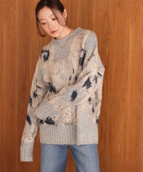 Bab（バブ）の「ニュアンス柄ケガキニットトップス（ニット/セーター・レディース・アイボリー/グレー/ピンク/グリーン・FREE）」の12枚目の写真