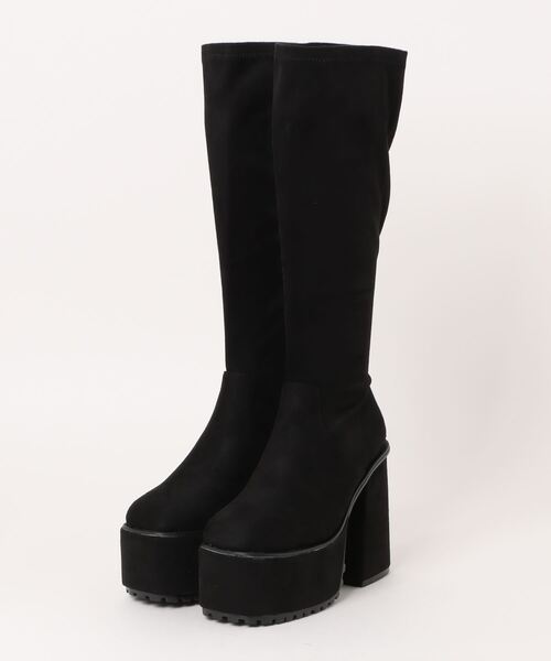 【セール】【厚底】スクエアトゥフレアヒールロングブーツ 305-WK（ブーツ）｜Parade（パレード）