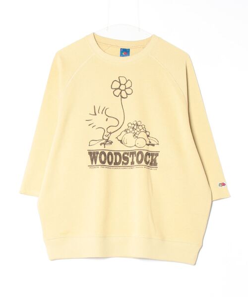 トレーナー スウェット 「FRUIT OF THE LOOM/フルーツオブザルーム」FTL×PEANUTS 7部袖甘編みスエット レディース メンズ FRUIT OF THE LOOM トレーナー スウェット 「FRUIT LOOM