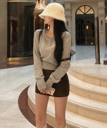 BEIDELLI | [BELLIDE MADE] ソフトヘンリーネックボタンニット(ニット/セーター)