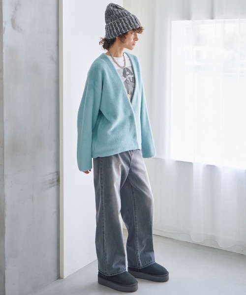 Doux archives（ドゥアルシーヴ）の「ダブルフェイスカーデ（カーディガン/ボレロ・レディース・ブルー/チャコールグレー/ベージュ・FREE）」の12枚目の写真