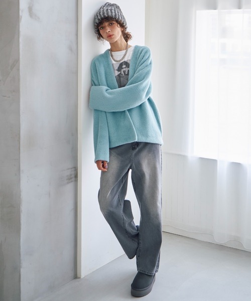 Doux archives（ドゥアルシーヴ）の「ダブルフェイスカーデ（カーディガン/ボレロ・レディース・ブルー/チャコールグレー/ベージュ・FREE）」の16枚目の写真