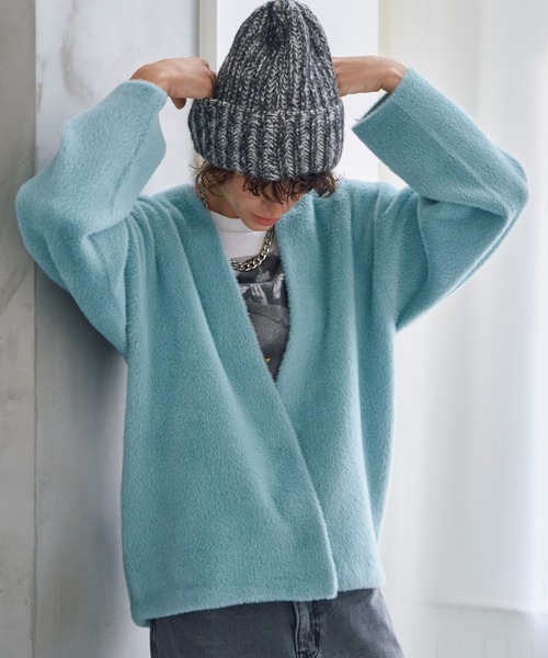 Doux archives（ドゥアルシーヴ）の「ダブルフェイスカーデ（カーディガン/ボレロ・レディース・ブルー/チャコールグレー/ベージュ・FREE）」の20枚目の写真