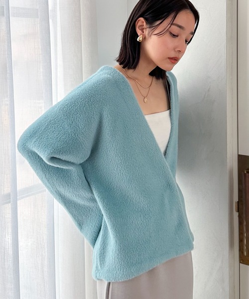 Doux archives（ドゥアルシーヴ）の「ダブルフェイスカーデ（カーディガン/ボレロ・レディース・ブルー/チャコールグレー/ベージュ・FREE）」の8枚目の写真