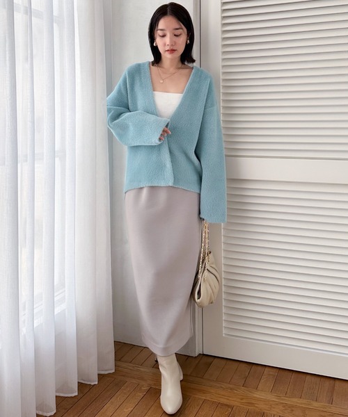 Doux archives（ドゥアルシーヴ）の「ダブルフェイスカーデ（カーディガン/ボレロ・レディース・ブルー/チャコールグレー/ベージュ・FREE）」の6枚目の写真