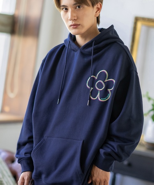 SIDEWAY STANCE（サイドウェイスタンス）の「【SIDEWAY STANCE】特殊加工 スウェット パーカー（パーカー・メンズ・ネイビー/ブラック/ライトグレー系1/ネイビー系/グレー系/ネイビー系1/ブラック系1/ライトグレー/ブラック系・SMALL/X-LARGE/LARGE/MEDIUM）」の9枚目の写真