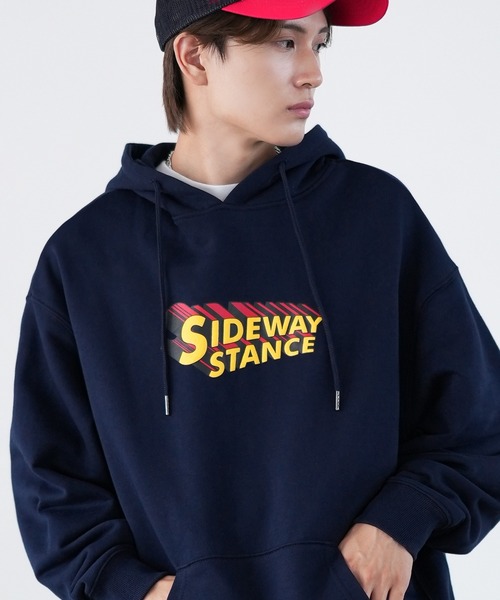 SIDEWAY STANCE（サイドウェイスタンス）の「【SIDEWAY STANCE】特殊加工 スウェット パーカー（パーカー・メンズ・ネイビー/ブラック/ライトグレー系1/ネイビー系/グレー系/ネイビー系1/ブラック系1/ライトグレー/ブラック系・SMALL/X-LARGE/LARGE/MEDIUM）」の7枚目の写真