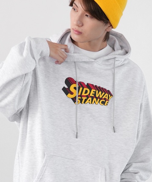 SIDEWAY STANCE（サイドウェイスタンス）の「【SIDEWAY STANCE】特殊加工 スウェット パーカー（パーカー・メンズ・ネイビー/ブラック/ライトグレー系1/ネイビー系/グレー系/ネイビー系1/ブラック系1/ライトグレー/ブラック系・SMALL/X-LARGE/LARGE/MEDIUM）」の4枚目の写真