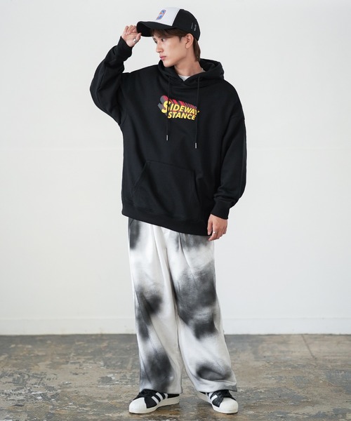 SIDEWAY STANCE（サイドウェイスタンス）の「【SIDEWAY STANCE】特殊加工 スウェット パーカー（パーカー・メンズ・ネイビー/ブラック/ライトグレー系1/ネイビー系/グレー系/ネイビー系1/ブラック系1/ライトグレー/ブラック系・SMALL/X-LARGE/LARGE/MEDIUM）」の14枚目の写真