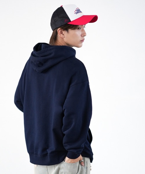 SIDEWAY STANCE（サイドウェイスタンス）の「【SIDEWAY STANCE】特殊加工 スウェット パーカー（パーカー・メンズ・ネイビー/ブラック/ライトグレー系1/ネイビー系/グレー系/ネイビー系1/ブラック系1/ライトグレー/ブラック系・SMALL/X-LARGE/LARGE/MEDIUM）」の19枚目の写真