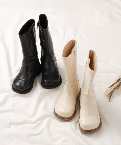 apres les cours(アプレレクール)の「ミドルブーツ(ブーツ・キッズ・ブラック/ベージュ・18/19/17/15 /16)」の6枚目の写真