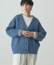 ブークレWフェイスVネックニットカーディガン