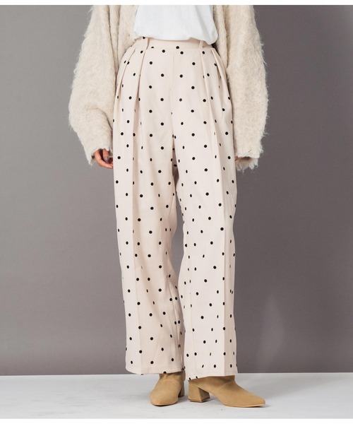 Settimissimo(セッティミッシモ)の「ウエストタック起毛フロッキードットワイドパンツ(その他パンツ・レディース・オフホワイト/ダークグレー・FREE)」の13枚目の写真