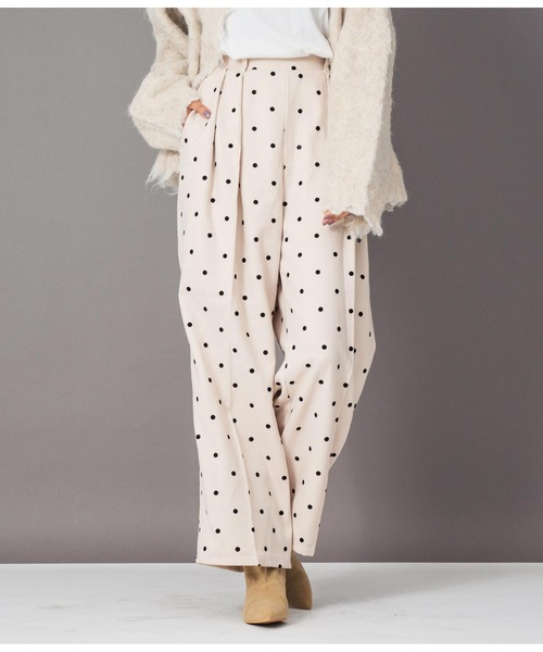 Settimissimo(セッティミッシモ)の「ウエストタック起毛フロッキードットワイドパンツ(その他パンツ・レディース・オフホワイト/ダークグレー・FREE)」の15枚目の写真