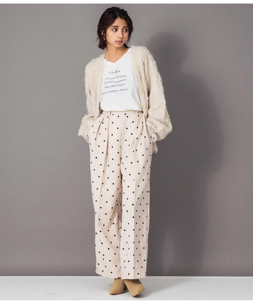 Settimissimo(セッティミッシモ)の「ウエストタック起毛フロッキードットワイドパンツ(その他パンツ・レディース・オフホワイト/ダークグレー・FREE)」の17枚目の写真