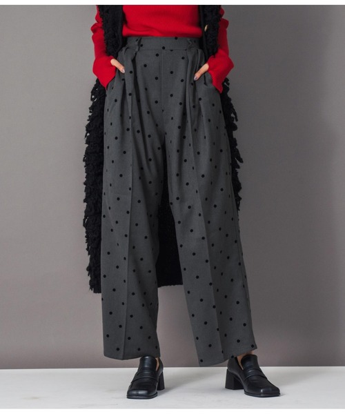 Settimissimo(セッティミッシモ)の「ウエストタック起毛フロッキードットワイドパンツ(その他パンツ・レディース・オフホワイト/ダークグレー・FREE)」の20枚目の写真