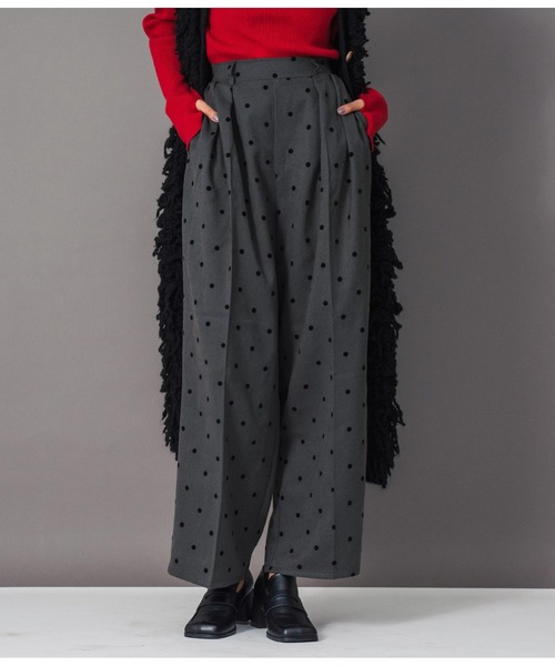 Settimissimo(セッティミッシモ)の「ウエストタック起毛フロッキードットワイドパンツ(その他パンツ・レディース・オフホワイト/ダークグレー・FREE)」の21枚目の写真