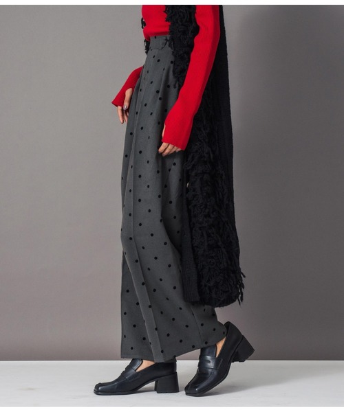 Settimissimo(セッティミッシモ)の「ウエストタック起毛フロッキードットワイドパンツ(その他パンツ・レディース・オフホワイト/ダークグレー・FREE)」の22枚目の写真