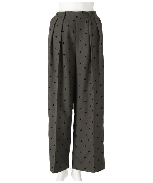 Settimissimo(セッティミッシモ)の「ウエストタック起毛フロッキードットワイドパンツ(その他パンツ・レディース・オフホワイト/ダークグレー・FREE)」の8枚目の写真