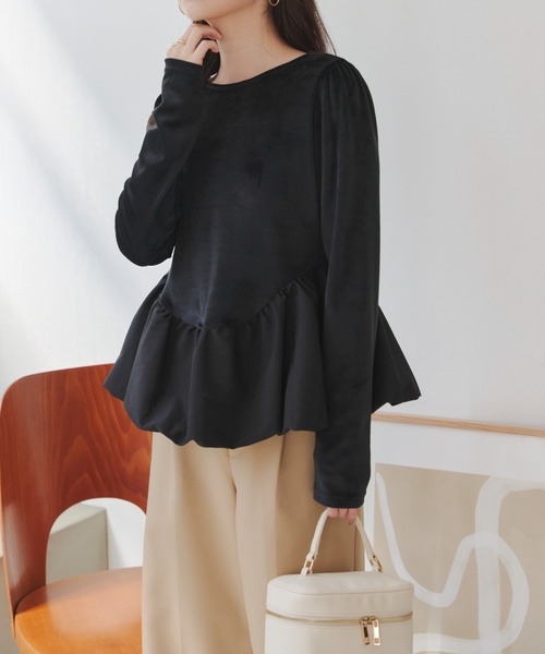 2wayバルーンドッキングベロアトップス（Tシャツ/カットソー）｜KOBE