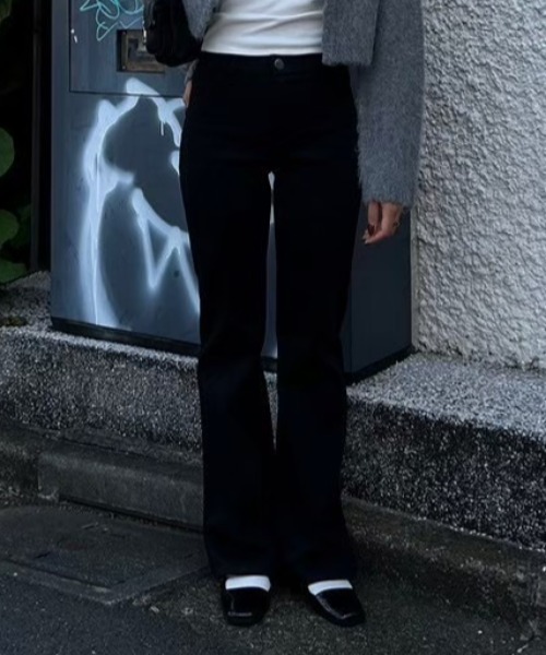 セール】ストレッチタックフレアパンツ（スラックス）｜ACLENT