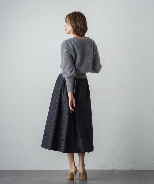 ビアッジョブルー Viaggio Blu レオパードジャガードスカート ビアッジョブルー Viaggio Blu レオパードジャガードスカート