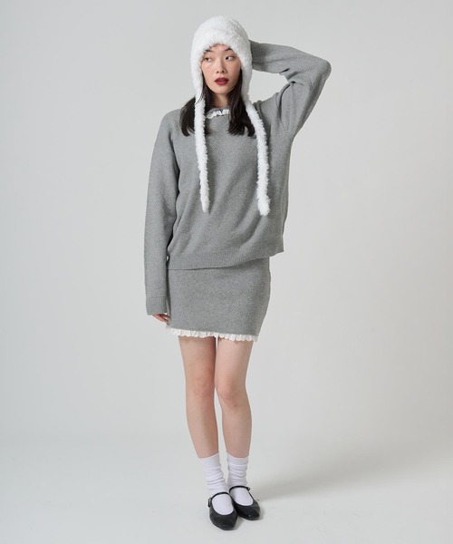 TINA:JOJUN(ティーナジョジュン)の「レース付き ニットスカート TINA:JOJUN(スカート・レディース・グレー/ブラック・M)」の11枚目の写真