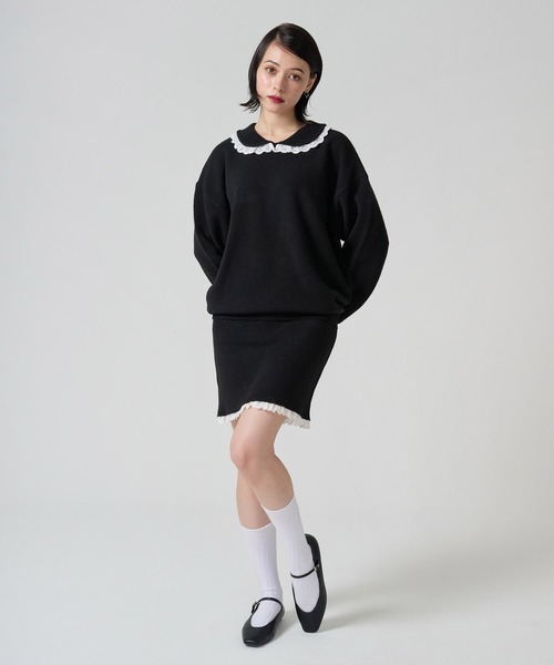 TINA:JOJUN(ティーナジョジュン)の「レース付き ニットスカート TINA:JOJUN(スカート・レディース・グレー/ブラック・M)」の17枚目の写真