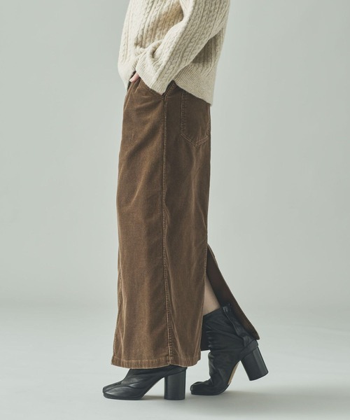 Curensology（カレンソロジー）の「Curensology(カレンソロジー)/＜&RC＞アンティークコールタイトスカート（スカート・レディース・ブラウン/ネイビー・36/38）」の13枚目の写真