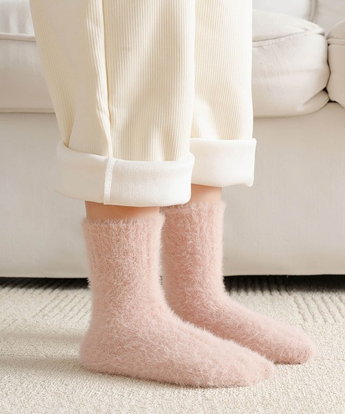 aimoha（アイモハ）の「【aimoha-KIDS-】ふわふわソックス (AW)（ソックス/靴下・キッズ・ベージュ/ホワイト/ライトオリーブ/ピンク/キャメル/バーガンディー/ブルー/ブラック/チョコ・SMALL/MEDIUM/LARGE）」の11枚目の写真