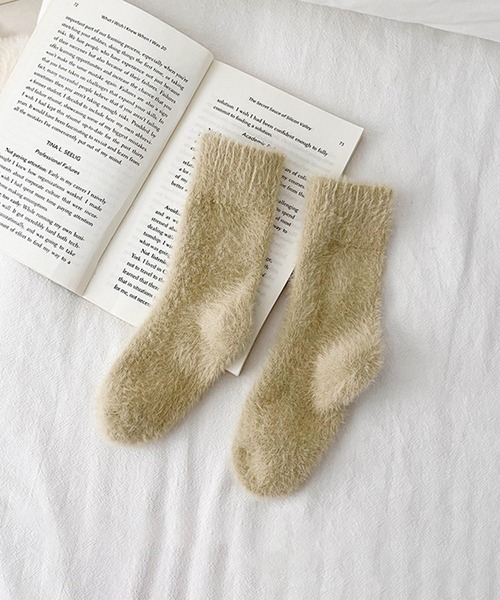 aimoha（アイモハ）の「【aimoha-KIDS-】ふわふわソックス (AW)（ソックス/靴下・キッズ・ベージュ/ホワイト/ライトオリーブ/ピンク/キャメル/バーガンディー/ブルー/ブラック/チョコ・SMALL/MEDIUM/LARGE）」の13枚目の写真