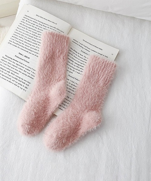 aimoha（アイモハ）の「【aimoha-KIDS-】ふわふわソックス (AW)（ソックス/靴下・キッズ・ベージュ/ホワイト/ライトオリーブ/ピンク/キャメル/バーガンディー/ブルー/ブラック/チョコ・SMALL/MEDIUM/LARGE）」の15枚目の写真