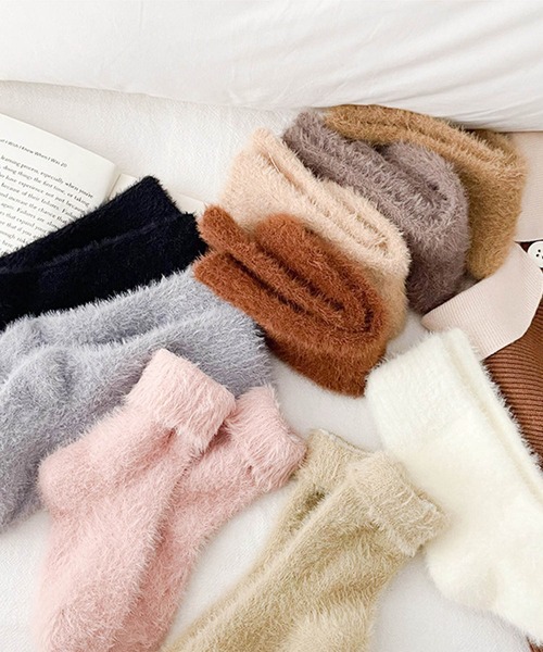 aimoha（アイモハ）の「【aimoha-KIDS-】ふわふわソックス (AW)（ソックス/靴下・キッズ・ベージュ/ホワイト/ライトオリーブ/ピンク/キャメル/バーガンディー/ブルー/ブラック/チョコ・SMALL/MEDIUM/LARGE）」の18枚目の写真