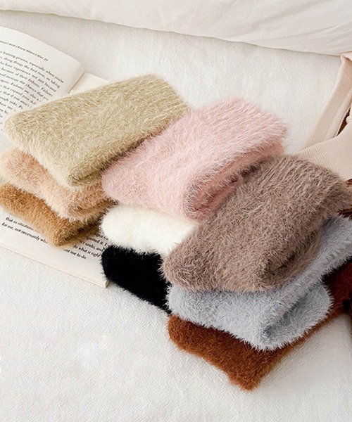 aimoha（アイモハ）の「【aimoha-KIDS-】ふわふわソックス (AW)（ソックス/靴下・キッズ・ベージュ/ホワイト/ライトオリーブ/ピンク/キャメル/バーガンディー/ブルー/ブラック/チョコ・SMALL/MEDIUM/LARGE）」の20枚目の写真