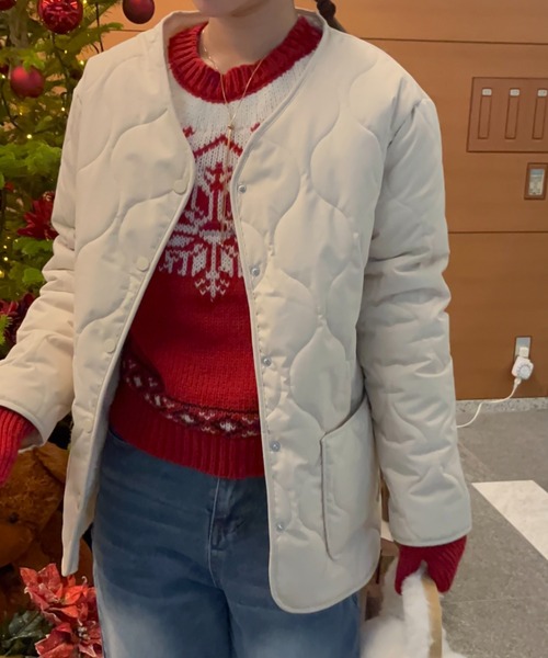 paravion（パラビオン）の「ノルディックニットプルオーバー（ニット/セーター・レディース・グレー/ホワイト/レッド・FREE）」の13枚目の写真