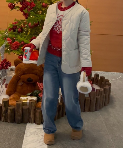 paravion（パラビオン）の「ノルディックニットプルオーバー（ニット/セーター・レディース・グレー/ホワイト/レッド・FREE）」の12枚目の写真