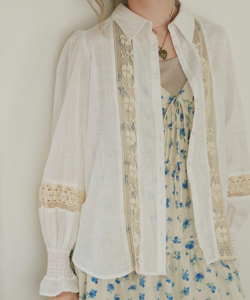 idem（イデム）の「bohemian cotton lace blouse／コットンレースブラウス（シャツ/ブラウス・レディース・ブラック/ホワイト・FREE）」の22枚目の写真