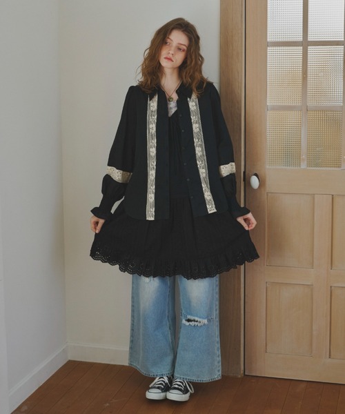 idem（イデム）の「bohemian cotton lace blouse／コットンレースブラウス（シャツ/ブラウス・レディース・ブラック/ホワイト・FREE）」の16枚目の写真